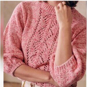 Sézane Pink Textured Knit Sweater